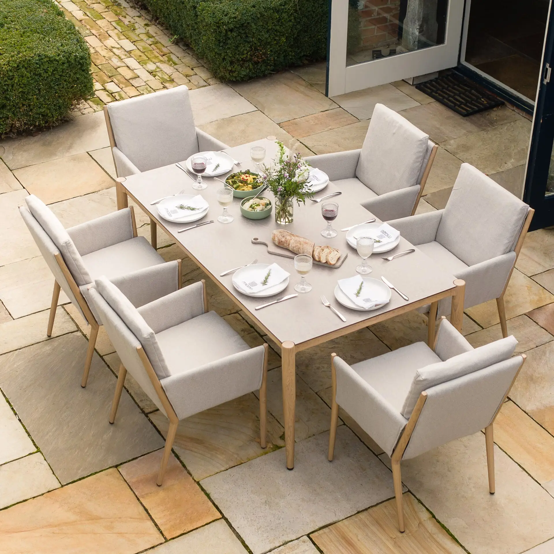 Burford 6 Seat Aluminium Rectangular Dining Set