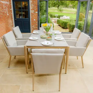 Burford 6 Seat Aluminium Rectangular Dining Set