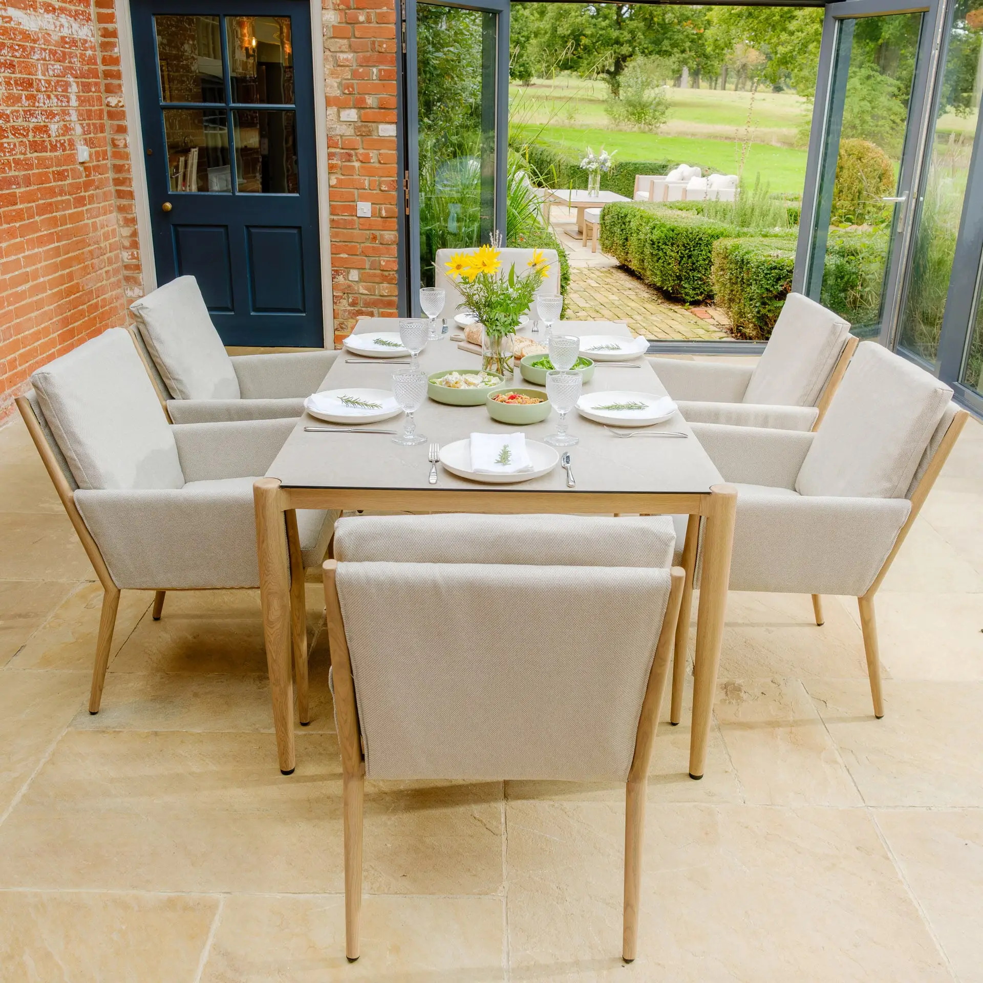 Burford 6 Seat Aluminium Rectangular Dining Set