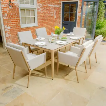 Burford 6 Seat Aluminium Rectangular Dining Set