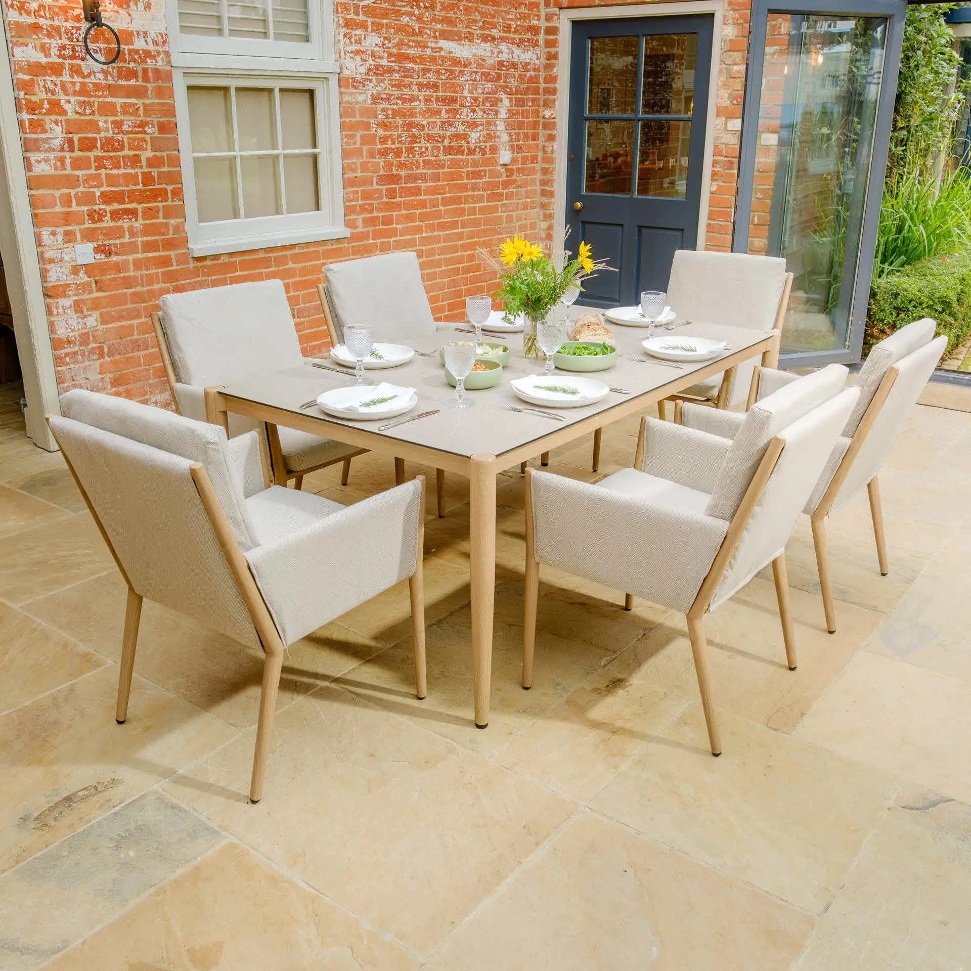 Burford 6 Seat Aluminium Rectangular Dining Set