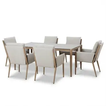 Burford 6 Seat Aluminium Rectangular Dining Set