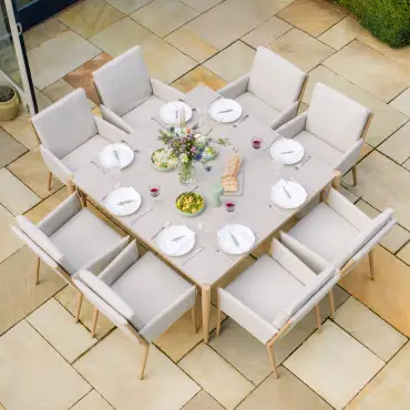 Burford 8 Seat Aluminium Square Dining Set