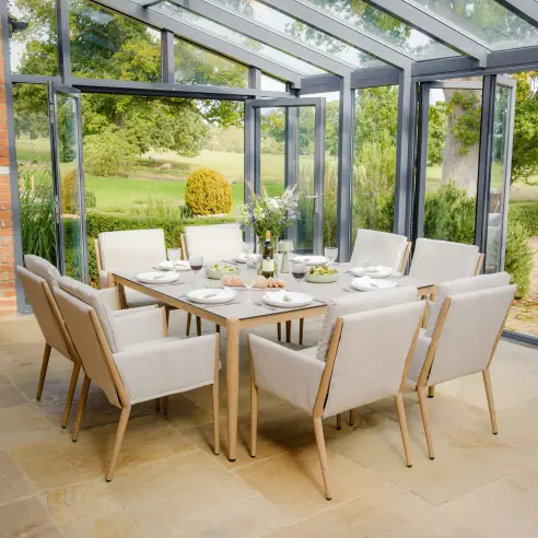 Burford 8 Seat Aluminium Square Dining Set
