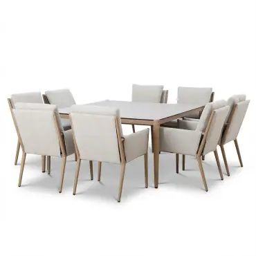 Burford 8 Seat Aluminium Square Dining Set
