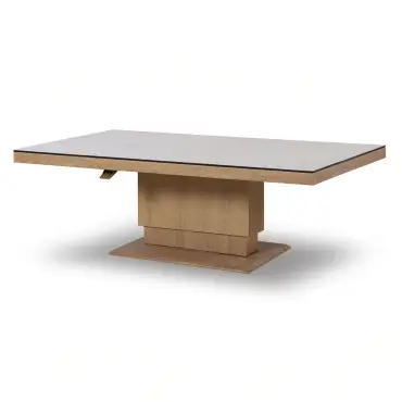 Burford Large Aluminium Corner Dining Set - Rising Table & Footstools