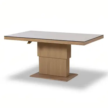 Burford Large Aluminium Corner Dining Set - Rising Table & Footstools