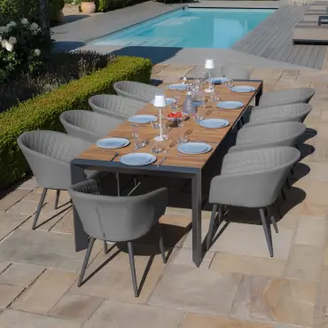 Ambition 6-10 Seat Jakarta Teak Extending Dining Table Set
