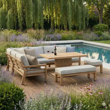 New York Corner Dining Set with Rising Table