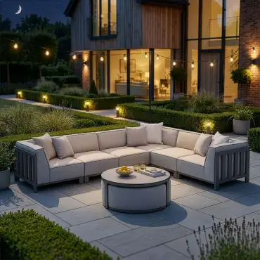 Ibiza Medium Corner Sofa Set round coffee table