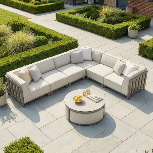 Ibiza Medium Corner Sofa Set round coffee table