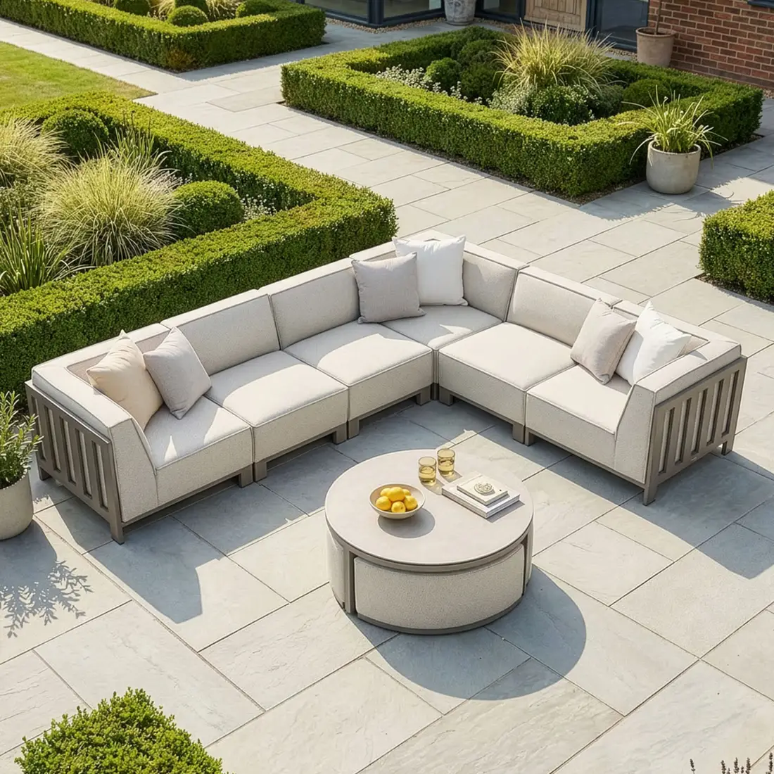 Ibiza Medium Corner Sofa Set round coffee table