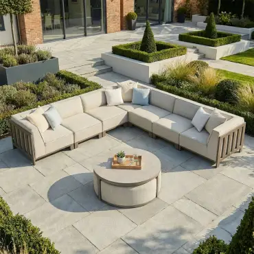 Ibiza Large Corner Sofa Set Round Coffee Table