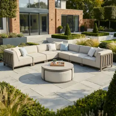 Ibiza Large Corner Sofa Set Round Coffee Table