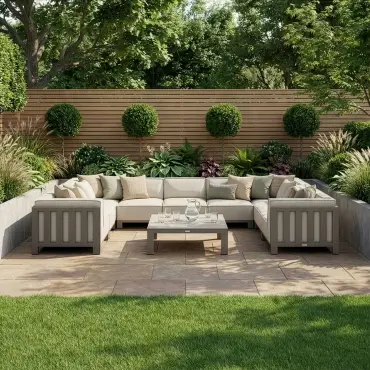 Ibiza U Shape Sofa Set & Square Coffee Table