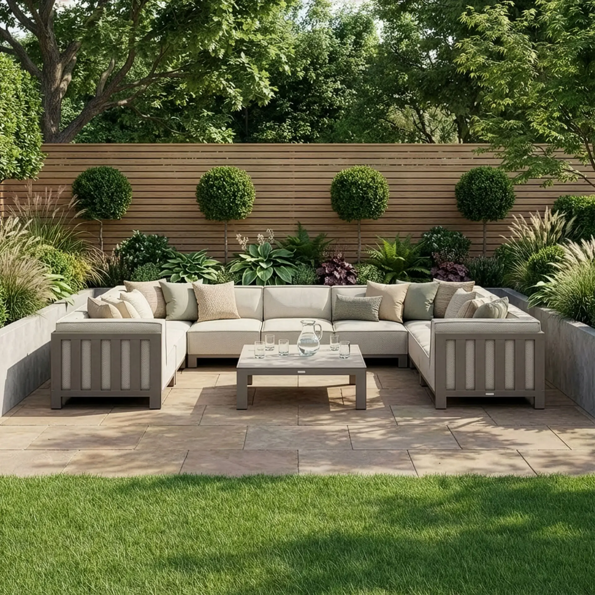 Ibiza U Shape Sofa Set & Square Coffee Table