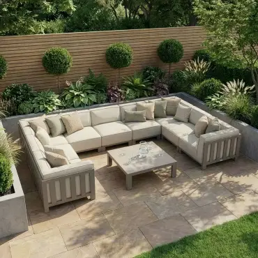 Ibiza U Shape Sofa Set & Square Coffee Table