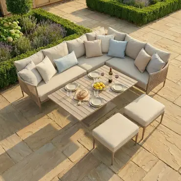 Havana Rope Weave Large Corner Rising Table Set