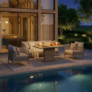 Havana Rope Weave 3 Seat Sofa Rising Table Set