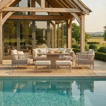 Havana Rope Weave 3 Seat Sofa Rising Table Set