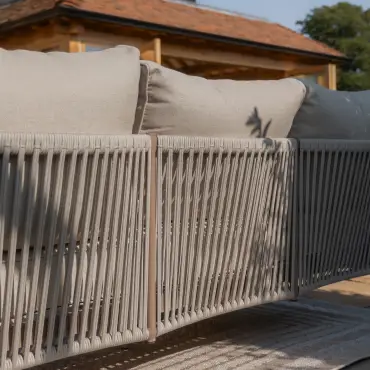 Havana Rope Weave 3 Seat Sofa Rising Table Set