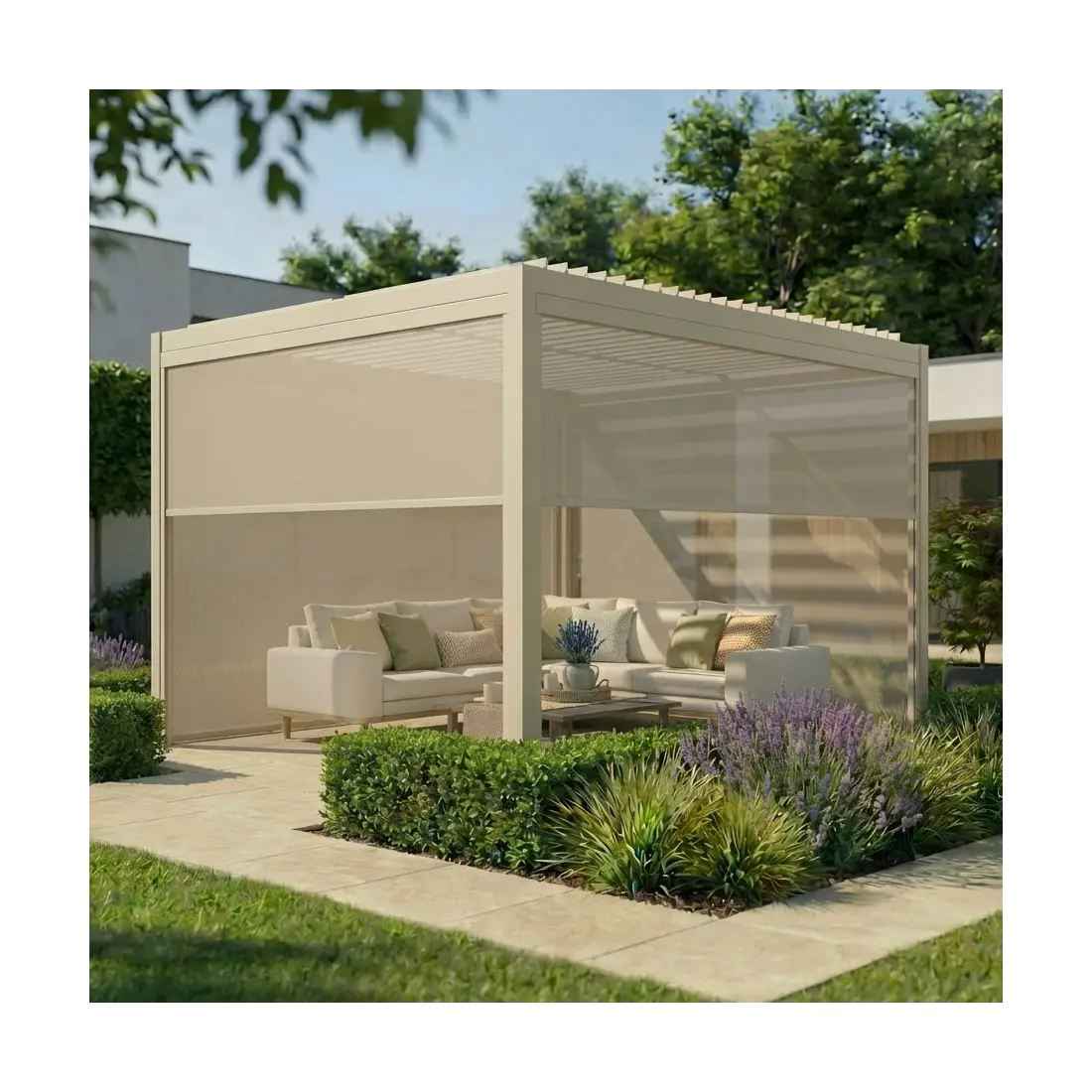 Como Pergola Zip Drop Side Blind 4m Como Pergola Zip Drop Side Blind 4m