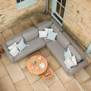 Fabric Sicily Corner Sofa Set & Round Tables