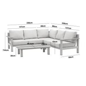 Sicily Rope Weave Small Corner Sofa Set