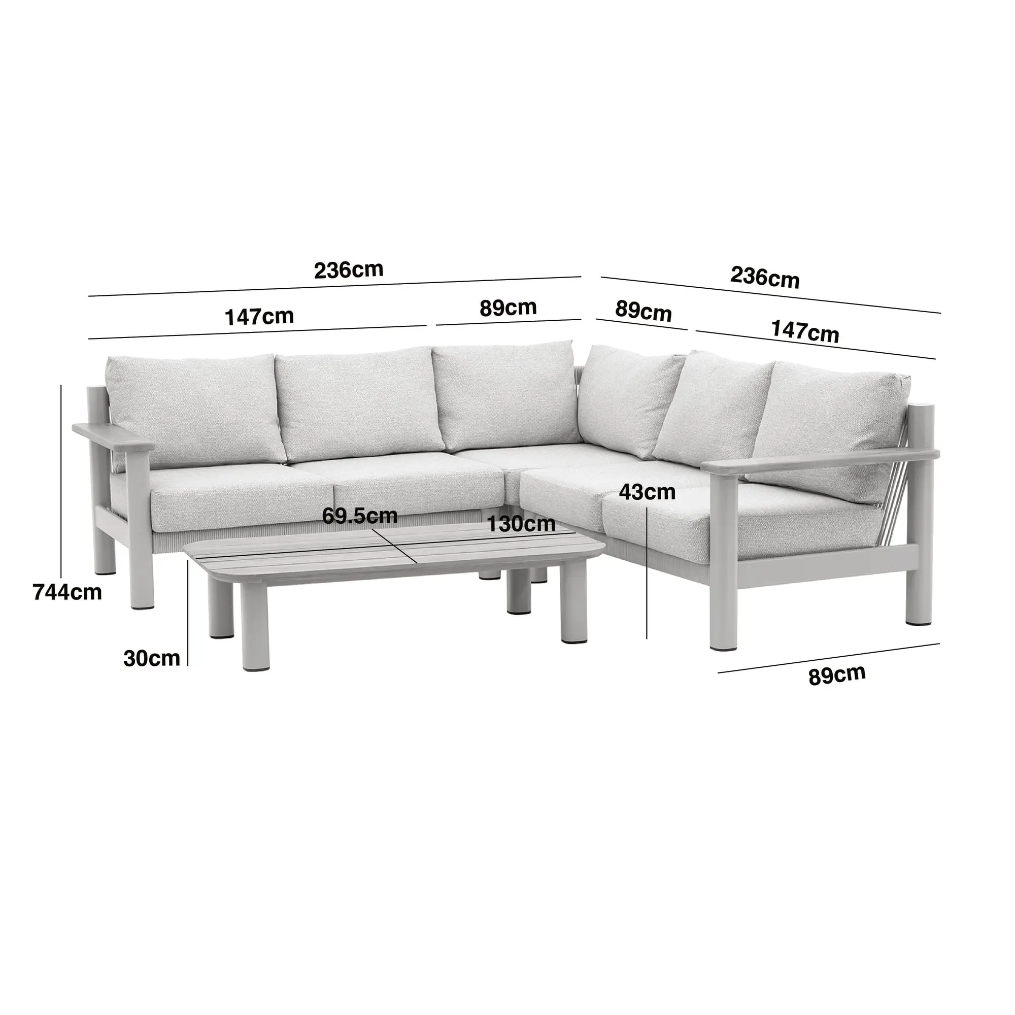 Sicily Rope Weave Small Corner Sofa Set