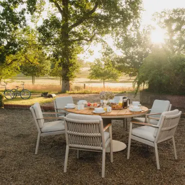 Sicily Rope Weave 6 Seat Round Dining Set