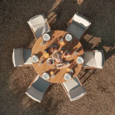 Sicily Rope Weave 6 Seat Round Dining Set