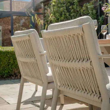 Sicily Rope Weave 6 Seat Rectangular Dining Set