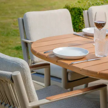 Sicily Rope Weave 6 Seat Rectangular Dining Set