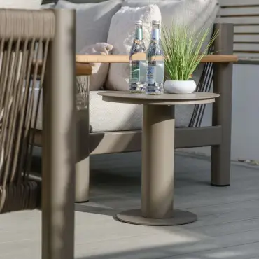 Sicily Aluminium Round Pedestal Side Table