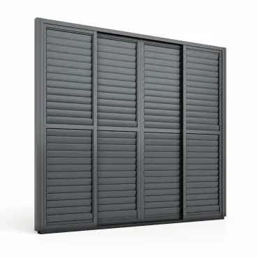 Eden Pergola Sliding Grey Louvre Panel Door - 3m