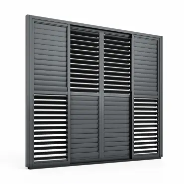Eden Pergola Sliding Grey Louvre Panel Door -  3m