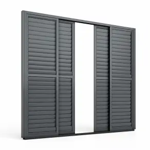 Eden Pergola Sliding Grey Louvre Panel Door -  3m