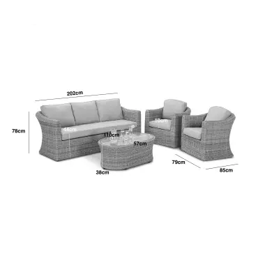 OXFORD 3 SEATER SOFA SET rattan garden furniture