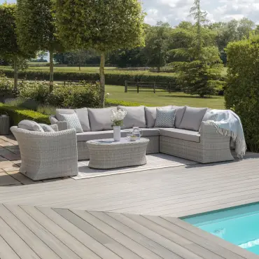 Oxford Large Rattan Corner Sofa Set with Armchair