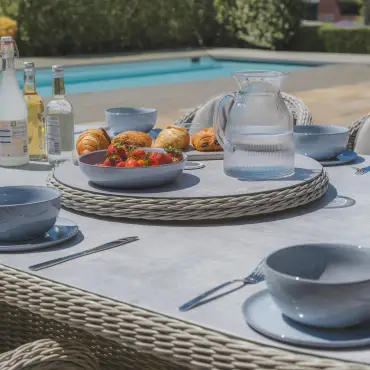 Oxford 6 Seat Ice Bucket Oval Dining set with Rounded Chairs