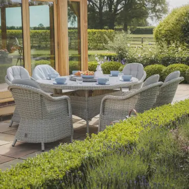 Oxford 6 Seat Oval Dining Chairs & Lazy Susan