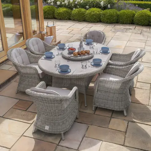 Oxford 6 Seat Ice Bucket Oval Dining set with Rounded Chairs Oxford 6 Seat Ice Bucket Oval Dining set with Rounded Chairs