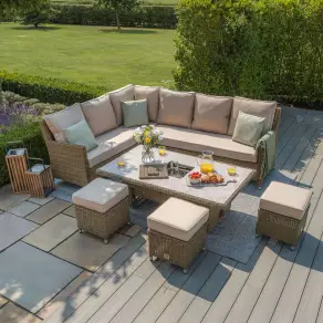 Winchester Corner Dining Set with Ice Bucket and Rising Table