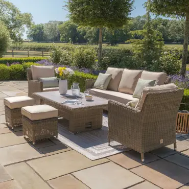 Winchester Sofa Dining Set with Ice Bucket and Rising Table