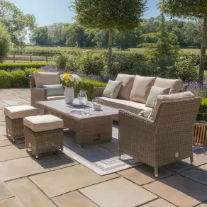 Winchester Sofa Dining Set with Ice Bucket and Rising Table