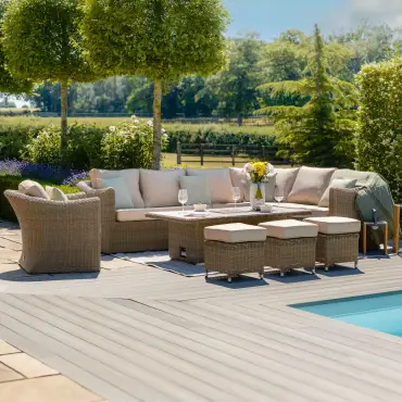 Winchester Deluxe Large Corner Dining Set - With Rising Table & Armchair