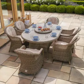 Winchester outdoor rattan garden furniture 6 Seat Oval