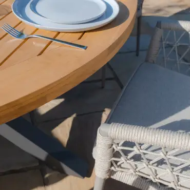 Monaco 6 Seat Jakarta Teak Round Dining Set