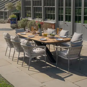 Monaco 8 Seat Jakarta Teak Oval Dining Set