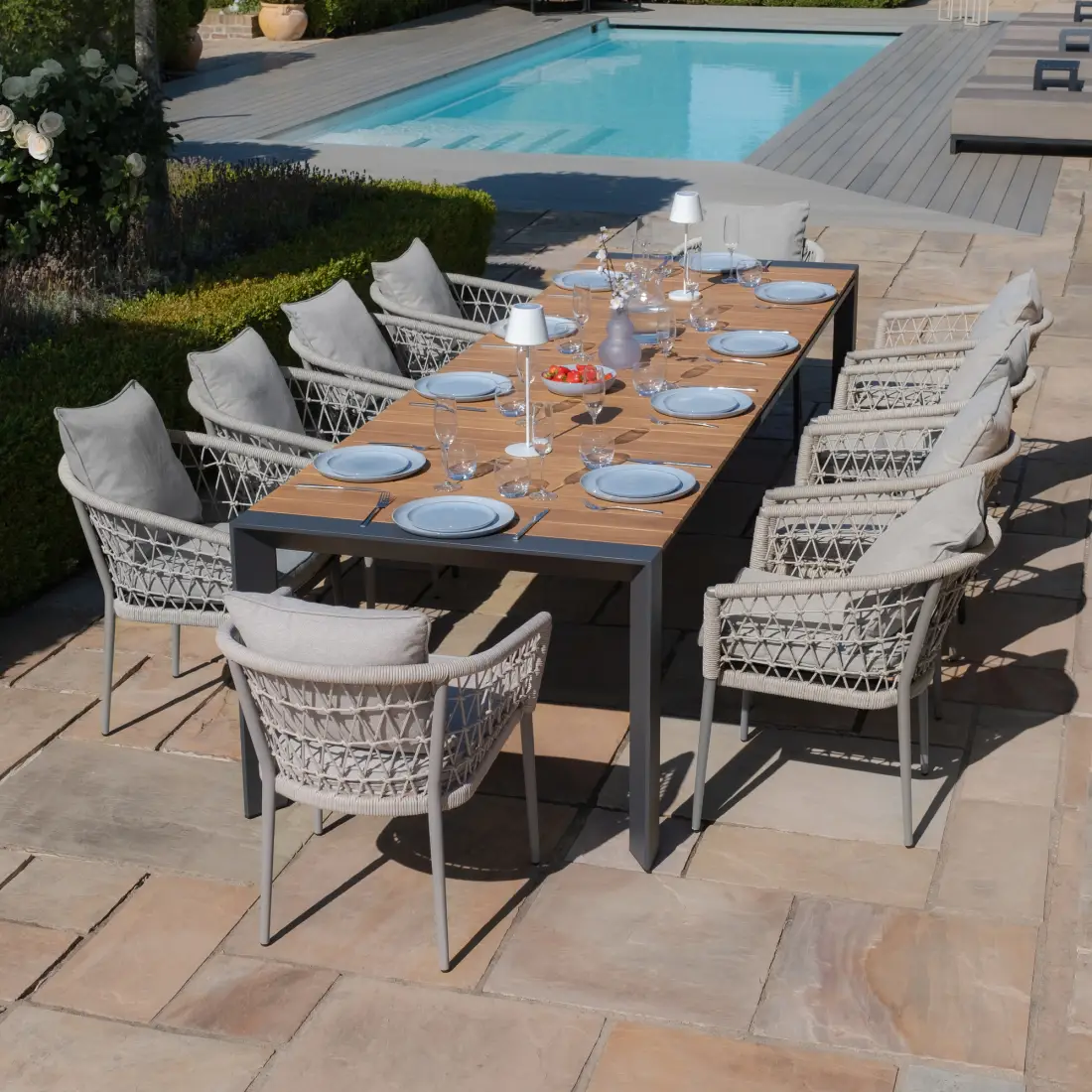 Monaco 10 Seat Jakarta Teak Extending Dining Set